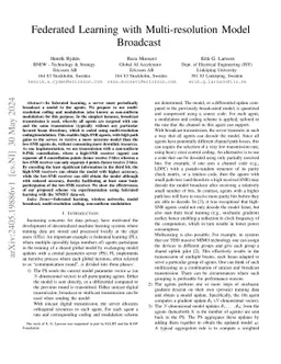 Federated Learning with Multi-resolution Model Broadcast