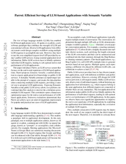 Parrot: Efficient Serving of LLM-based Applications with Semantic
  Variable