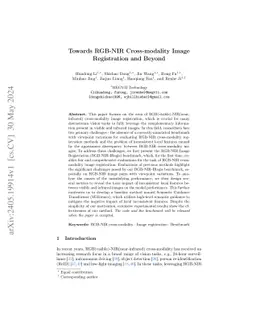 Towards RGB-NIR Cross-modality Image Registration and Beyond