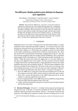 The ARR2 prior: flexible predictive prior definition for Bayesian
  auto-regressions