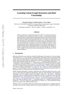 Learning Latent Graph Structures and their Uncertainty