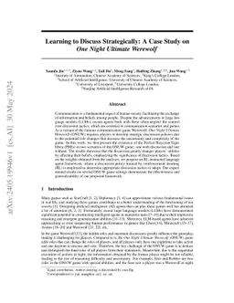 Learning to Discuss Strategically: A Case Study on One Night Ultimate Werewolf