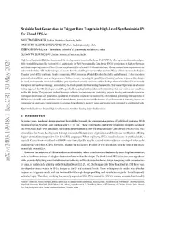 Scalable Test Generation to Trigger Rare Targets in High-Level
  Synthesizable IPs for Cloud FPGAs