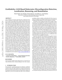 GenKubeSec: LLM-Based Kubernetes Misconfiguration Detection,
  Localization, Reasoning, and Remediation