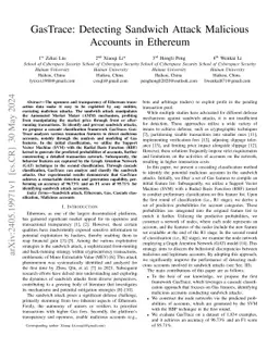 GasTrace: Detecting Sandwich Attack Malicious Accounts in Ethereum