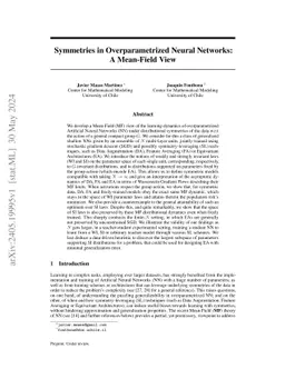 Symmetries in Overparametrized Neural Networks: A Mean-Field View