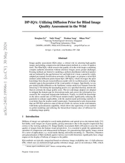DP-IQA: Utilizing Diffusion Prior for Blind Image Quality Assessment in the Wild