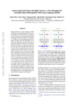 Listen Again and Choose the Right Answer: A New Paradigm for Automatic
  Speech Recognition with Large Language Models