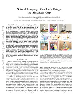 Natural Language Can Help Bridge the Sim2Real Gap