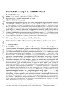 Distributed Coloring in the SLEEPING Model