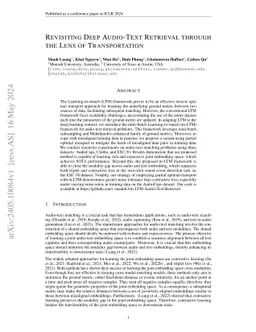 Revisiting Deep Audio-Text Retrieval Through the Lens of Transportation