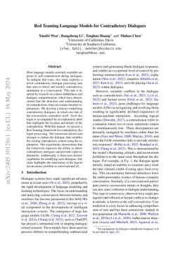 Red Teaming Language Models for Contradictory Dialogues