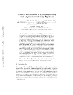 Influence Maximization in Hypergraphs using Multi-Objective Evolutionary
  Algorithms