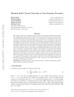 Random ReLU Neural Networks as Non-Gaussian Processes
