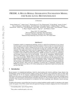 PRISM: A Multi-Modal Generative Foundation Model for Slide-Level
  Histopathology