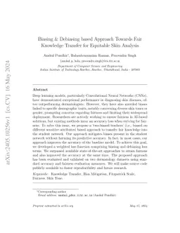 Biasing & Debiasing based Approach Towards Fair Knowledge Transfer for
  Equitable Skin Analysis