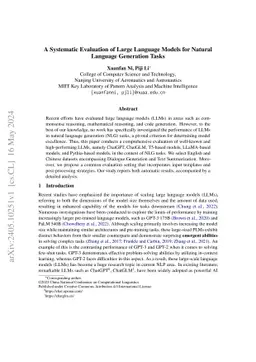 A Systematic Evaluation of Large Language Models for Natural Language
  Generation Tasks