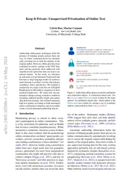 Keep It Private: Unsupervised Privatization of Online Text