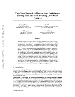 Two-Phase Dynamics of Interactions Explains the Starting Point of a DNN
  Learning Over-Fitted Features