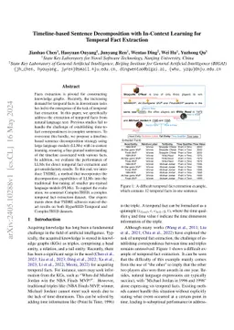 Timeline-based Sentence Decomposition with In-Context Learning for
  Temporal Fact Extraction