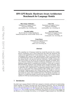 HW-GPT-Bench: Hardware-Aware Architecture Benchmark for Language Models
