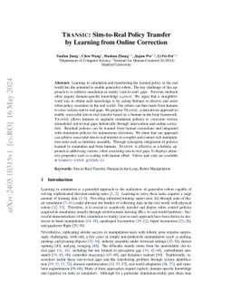 TRANSIC: Sim-to-Real Policy Transfer by Learning from Online Correction