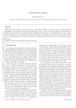 Reinforcement learning