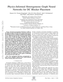 Physics-Informed Heterogeneous Graph Neural Networks for DC Blocker
  Placement