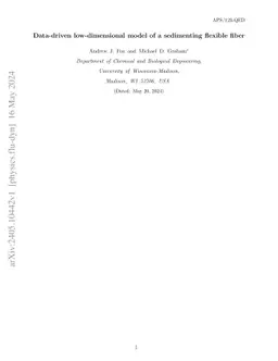 Data-driven low-dimensional model of a sedimenting flexible fiber