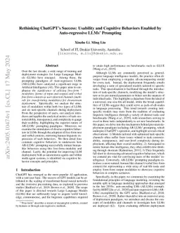 Rethinking ChatGPT's Success: Usability and Cognitive Behaviors Enabled
  by Auto-regressive LLMs' Prompting