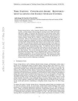 Time-Varying Constraint-Aware Reinforcement Learning for Energy Storage
  Control