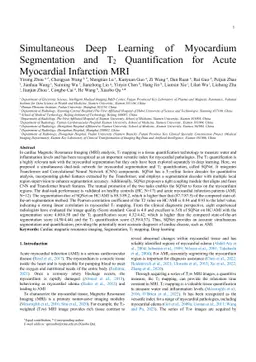 Simultaneous Deep Learning of Myocardium Segmentation and T2
  Quantification for Acute Myocardial Infarction MRI