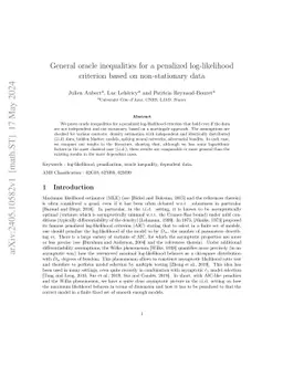 General oracle inequalities for a penalized log-likelihood criterion
  based on non-stationary data