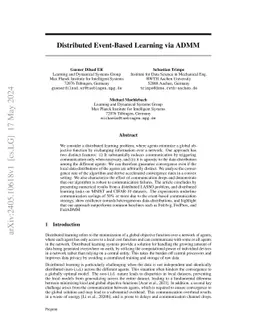 Distributed Event-Based Learning via ADMM
