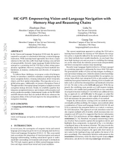 MC-GPT: Empowering Vision-and-Language Navigation with Memory Map and
  Reasoning Chains