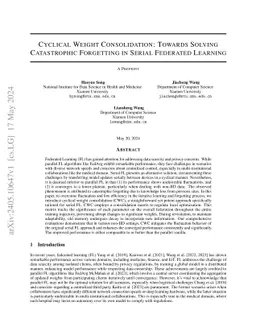 Cyclical Weight Consolidation: Towards Solving Catastrophic Forgetting
  in Serial Federated Learning