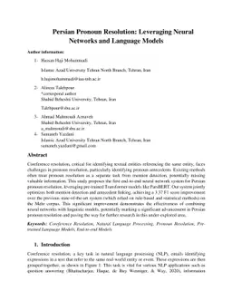 Persian Pronoun Resolution: Leveraging Neural Networks and Language
  Models