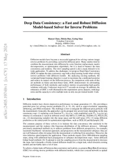 Deep Data Consistency: a Fast and Robust Diffusion Model-based Solver
  for Inverse Problems