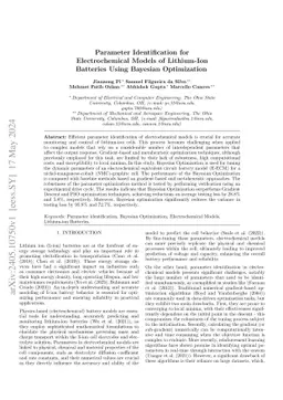 Parameter Identification for Electrochemical Models of Lithium-Ion
  Batteries Using Bayesian Optimization