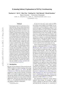 Evaluating Saliency Explanations in NLP by Crowdsourcing