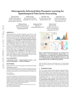 Heterogeneity-Informed Meta-Parameter Learning for Spatiotemporal Time
  Series Forecasting
