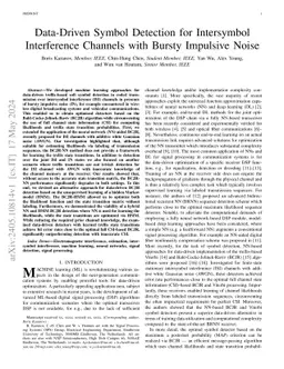 Data-Driven Symbol Detection for Intersymbol Interference Channels with
  Bursty Impulsive Noise