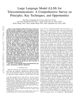Large Language Model (LLM) for Telecommunications: A Comprehensive
  Survey on Principles, Key Techniques, and Opportunities