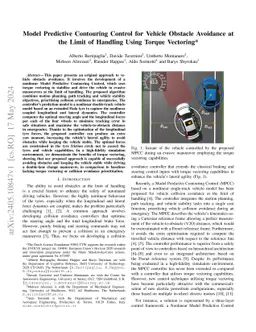 Model Predictive Contouring Control for Vehicle Obstacle Avoidance at
  the Limit of Handling Using Torque Vectoring