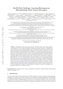 BraTS-Path Challenge: Assessing Heterogeneous Histopathologic Brain
  Tumor Sub-regions