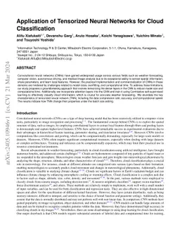 Application of Tensorized Neural Networks for Cloud Classification