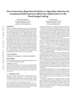 On Constructing Algorithm Portfolios in Algorithm Selection for
  Computationally Expensive Black-box Optimization in the Fixed-budget Setting
