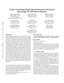 GraSS: Combining Graph Neural Networks with Expert Knowledge for SAT
  Solver Selection