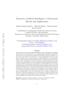 Generative Artificial Intelligence: A Systematic Review and Applications
