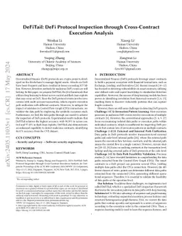 DeFiTail: DeFi Protocol Inspection through Cross-Contract Execution
  Analysis